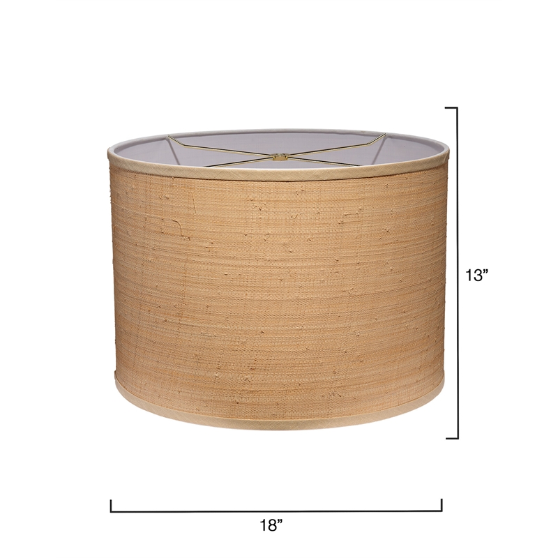 Maklaine Contemporary Natural Raffia Drum Lamp Shade in Large