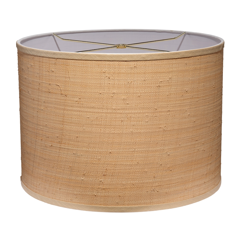Maklaine Contemporary Natural Raffia Drum Lamp Shade in Large