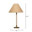 Maklaine Contemporary Rubberwood and Iron Table Lamp With Raffia Shade