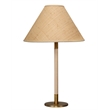 Maklaine Contemporary Rubberwood and Iron Table Lamp With Raffia Shade