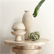 Maklaine Handmade Abstract Geometric Ceramic Decorative Vase in Cream
