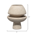 Maklaine Handmade Abstract Geometric Ceramic Decorative Vase in Cream