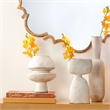 Maklaine Handmade Abstract Geometric Ceramic Decorative Vase in Cream