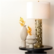 Maklaine Handmade Abstract Geometric Ceramic Decorative Vase in Cream