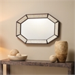 Maklaine Mango Wood and Camel Bone Inlay Octagonal Mirror in White