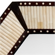 Maklaine Mango Wood and Camel Bone Inlay Octagonal Mirror in White