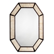 Maklaine Mango Wood and Camel Bone Inlay Octagonal Mirror in White