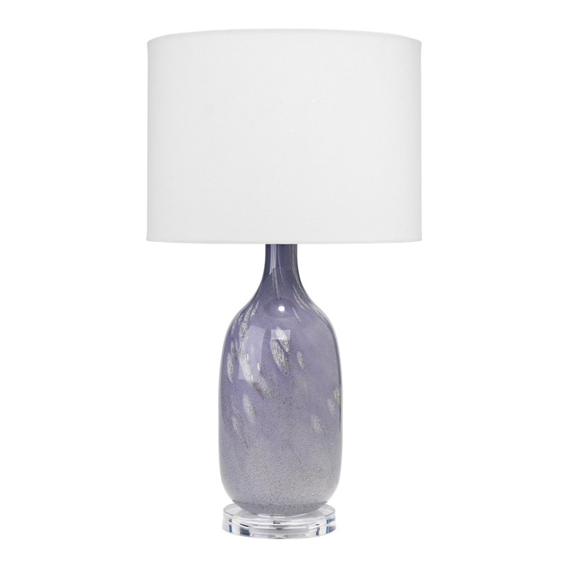Maklaine Contemporary Mouth-Blown Glass Table Lamp in Lavender Purple