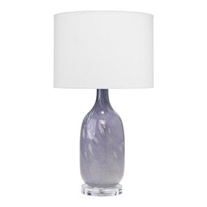 Maklaine Contemporary Mouth-Blown Glass Table Lamp in Lavender Purple