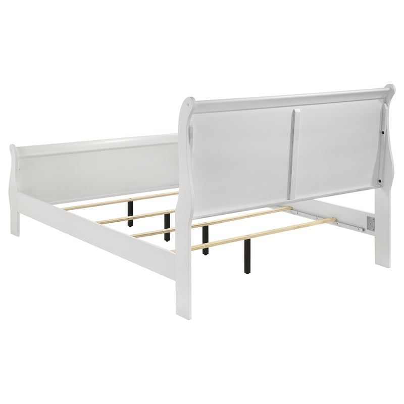 Maklaine 5-Piece Full Bedroom Set in White with Storage Options