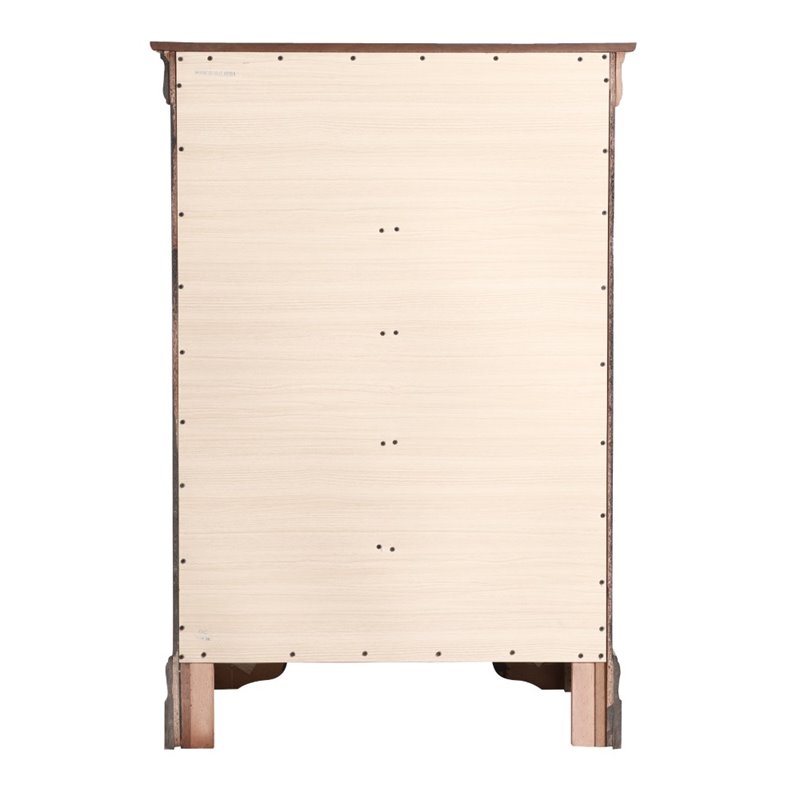 Maklaine 5-Drawers Bedroom Chest in Engineered Wood - Cappuccino Finish