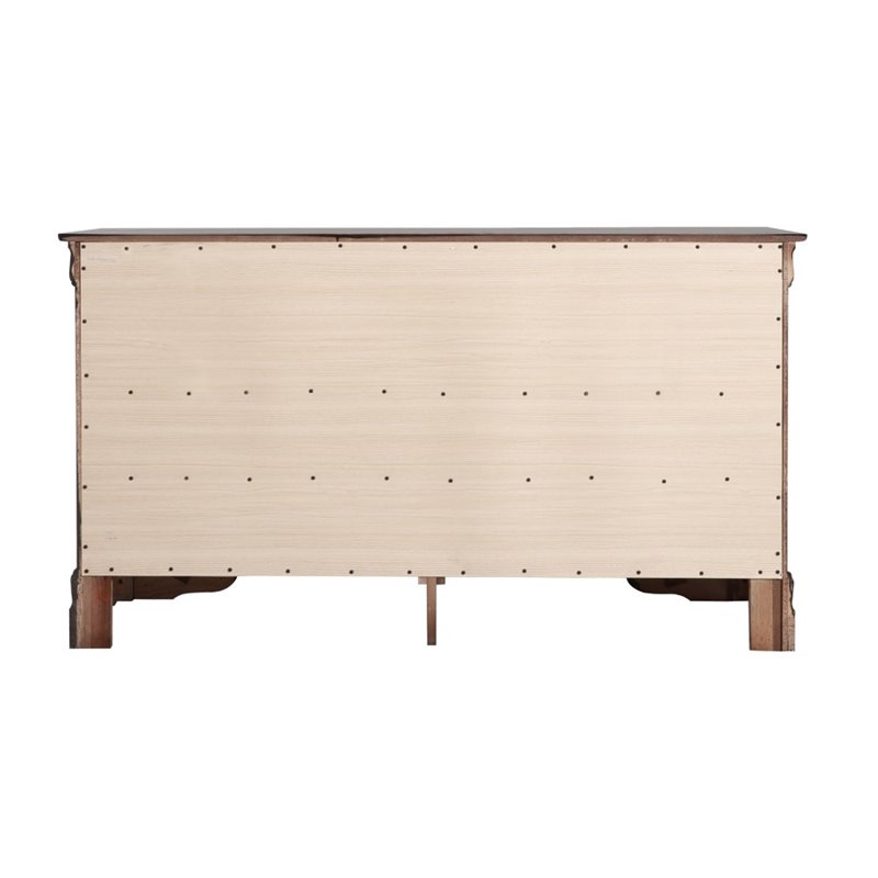 Maklaine 6-Drawer Dresser in Cappuccino Finish - Engineered Wood