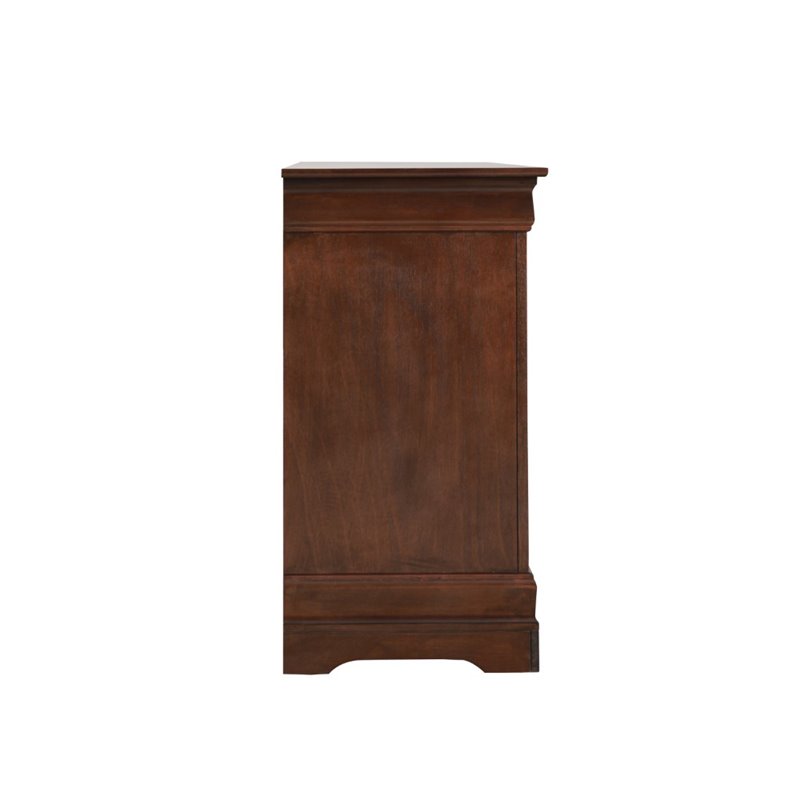Maklaine 6-Drawer Dresser in Cappuccino Finish - Engineered Wood