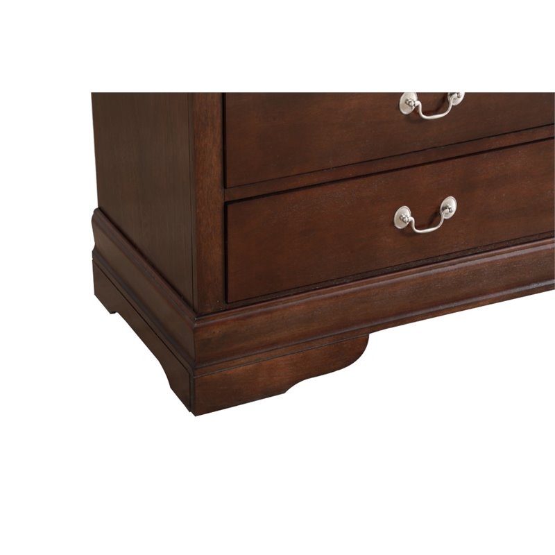 Maklaine 6-Drawer Dresser in Cappuccino Finish - Engineered Wood