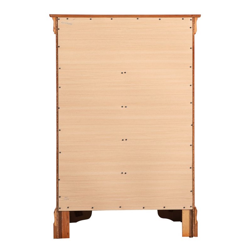 Maklaine Contemporary 5-Drawer Bedroom Chest in Oak Veneer Finish