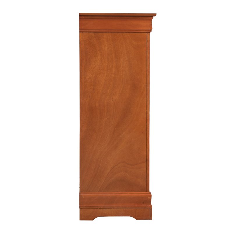 Maklaine Contemporary 5-Drawer Bedroom Chest in Oak Veneer Finish