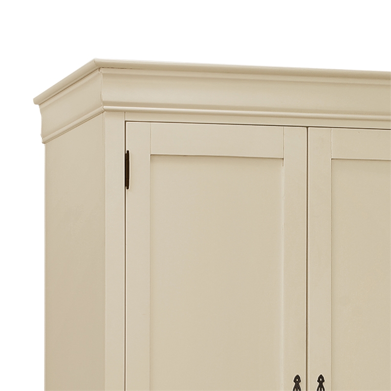 Maklaine 2-Drawer Armoire with Hanging Rod in Beige Wood Veneer