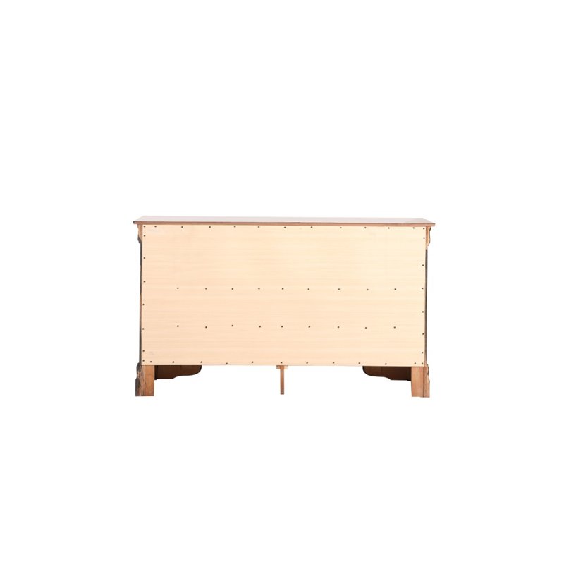 Maklaine 6 Drawer Engineered Wood Dresser in Cappuccino Finish