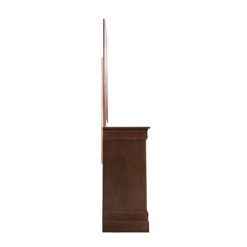Maklaine 6 Drawer Engineered Wood Dresser in Cappuccino Finish