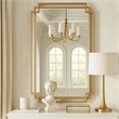 Maklaine 22 x 34 Rectangular Mirror with 2 Overlapping Frames in Gold