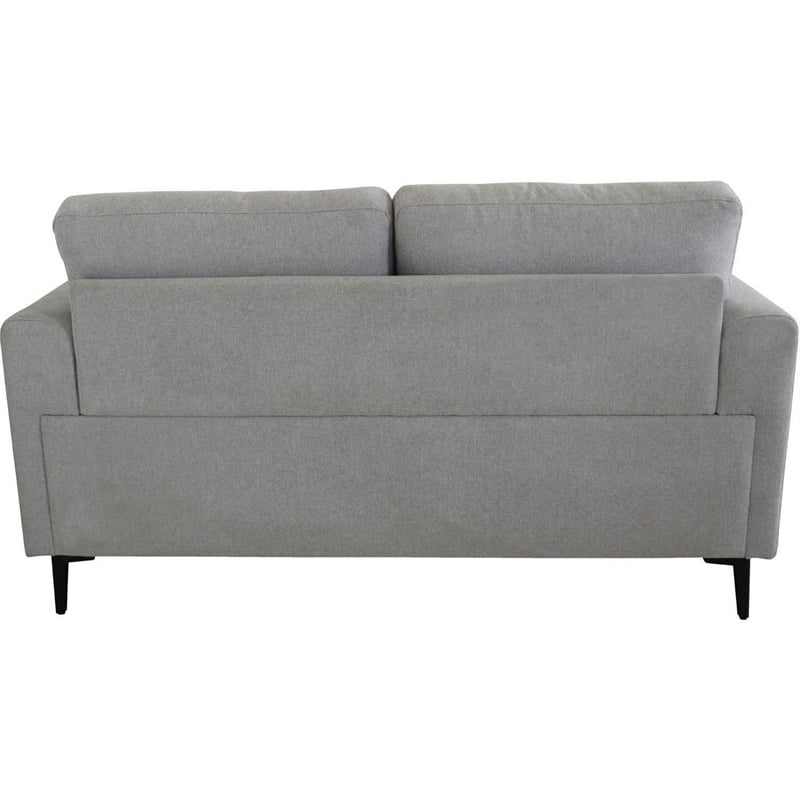 Maklaine Loveseat with Fabric Upholstery and Sleek Metal Legs in Gray