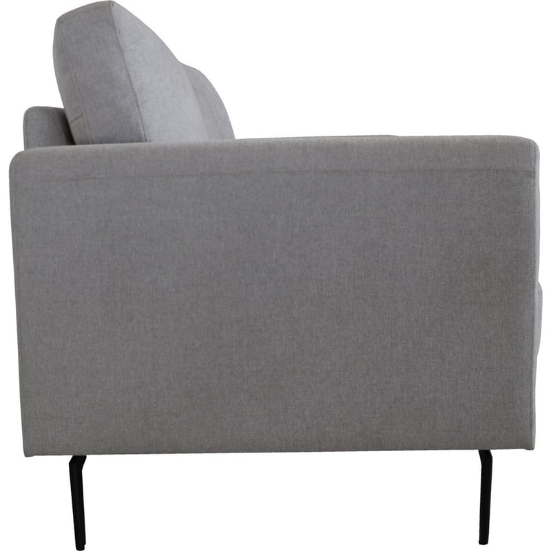 Maklaine Loveseat with Fabric Upholstery and Sleek Metal Legs in Gray