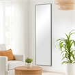 Maklaine Rectangular Thin Polystyrene Frame Full Length Mirror in Black