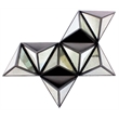 Maklaine Prism Type Structured Wall Decor with Triangular Mirrors in Silver