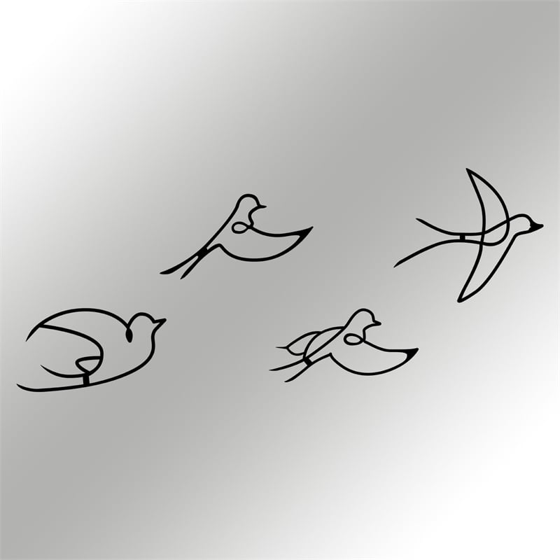 Maklaine Decorative Metal Wall Accessory with Birds in Black