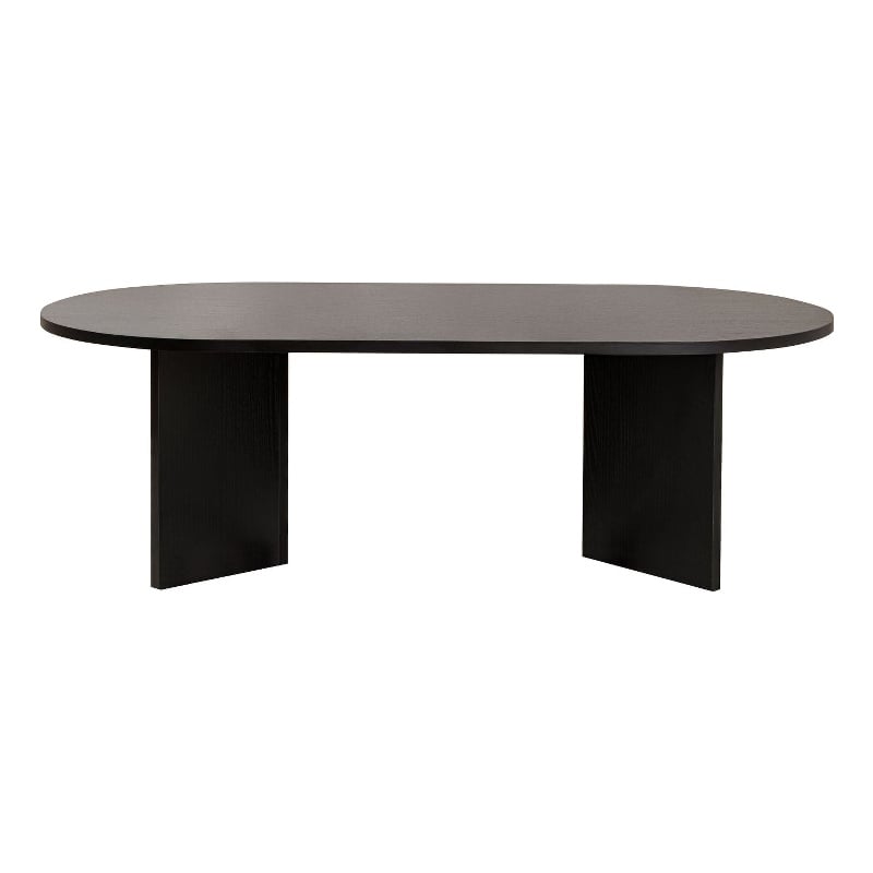 Maklaine Rectangular Coffee Table with Open Storage in Wood Black
