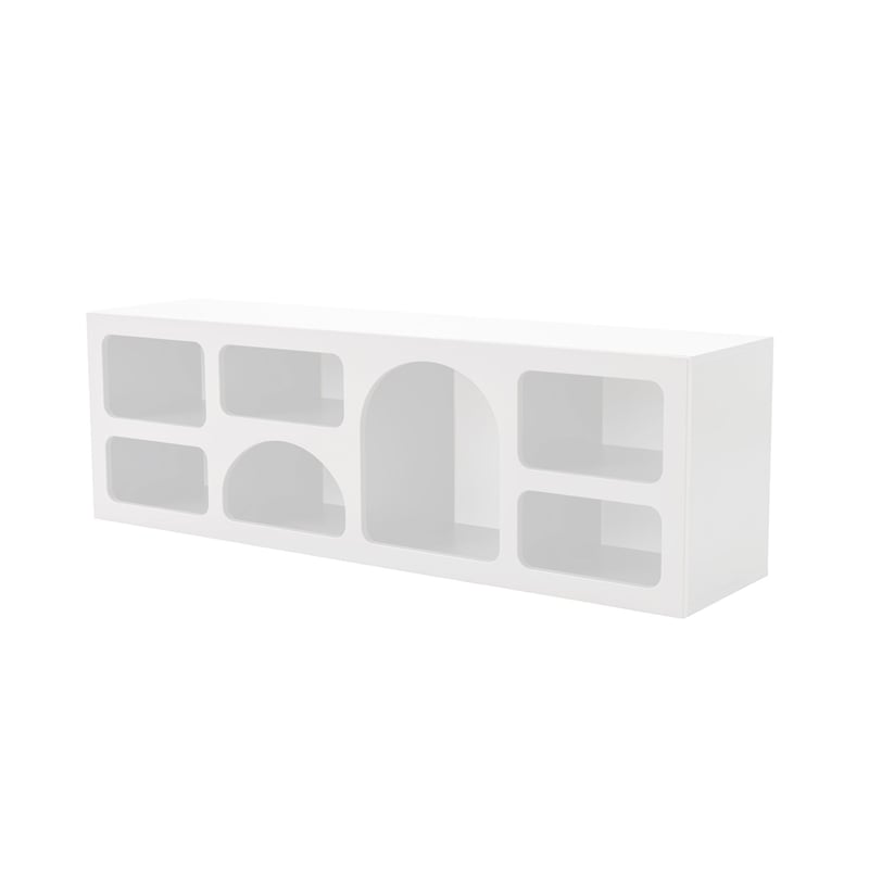 Maklaine Modern Console Table with Ample Storage Space in White