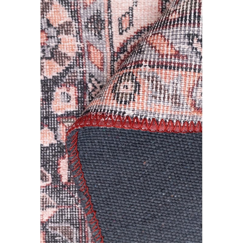 Maklaine Plush Soft Chenille Area Carpet 75 x 150 in Burgundy