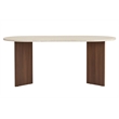 Maklaine Rectangular Dining Table in Travertine and Milano Walnut