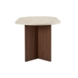 Maklaine Rectangular Dining Table in Travertine and Milano Walnut