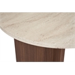Maklaine Rectangular Dining Table in Travertine and Milano Walnut