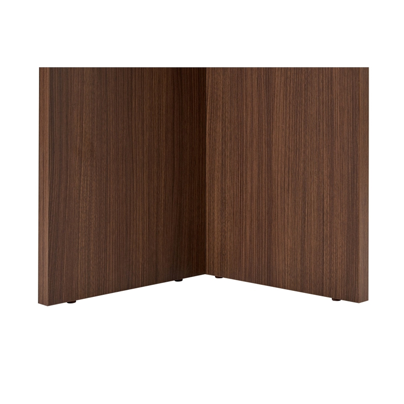 Maklaine Rectangular Dining Table in Travertine and Milano Walnut