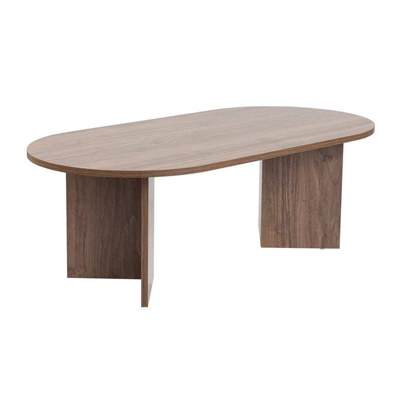 Maklaine Modern Coffee Table with Sturdy Build in Venezia Walnut