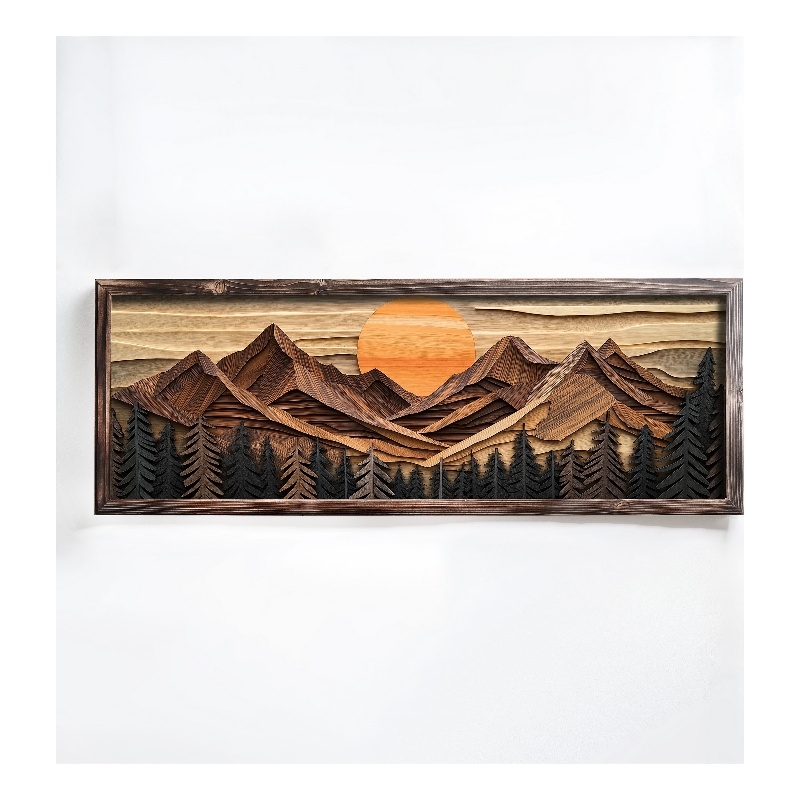 Maklaine Decorative Framed MDF Painting with Pine Wood Frame in Multi-Color