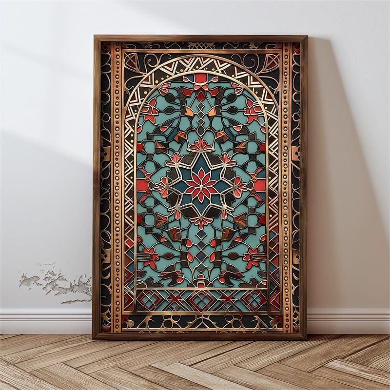 Maklaine Decorative Framed MDF Painting with Pine Wood Frame in Multi-Color