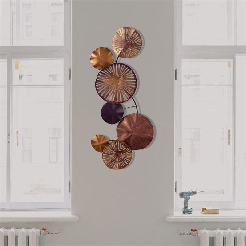 Maklaine Decorative Metal Wall Accessory with Easy Mount in Black