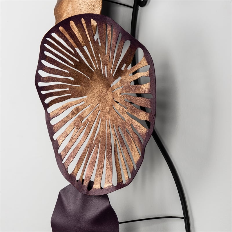 Maklaine Decorative Metal Wall Accessory with Easy Mount in Black