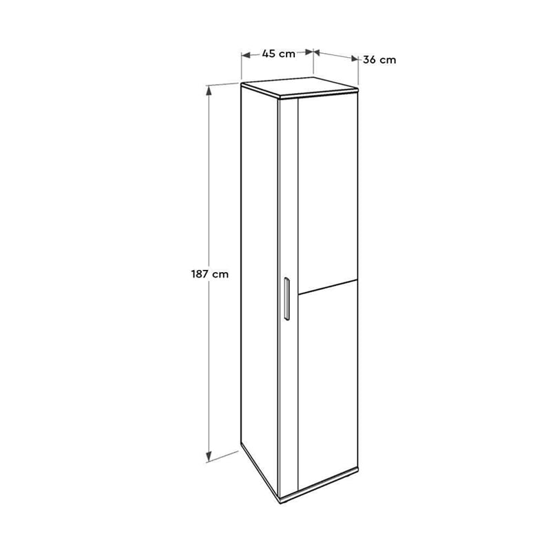 Maklaine Tall Shoe Cabinet with Mirror Door and Shelves in White