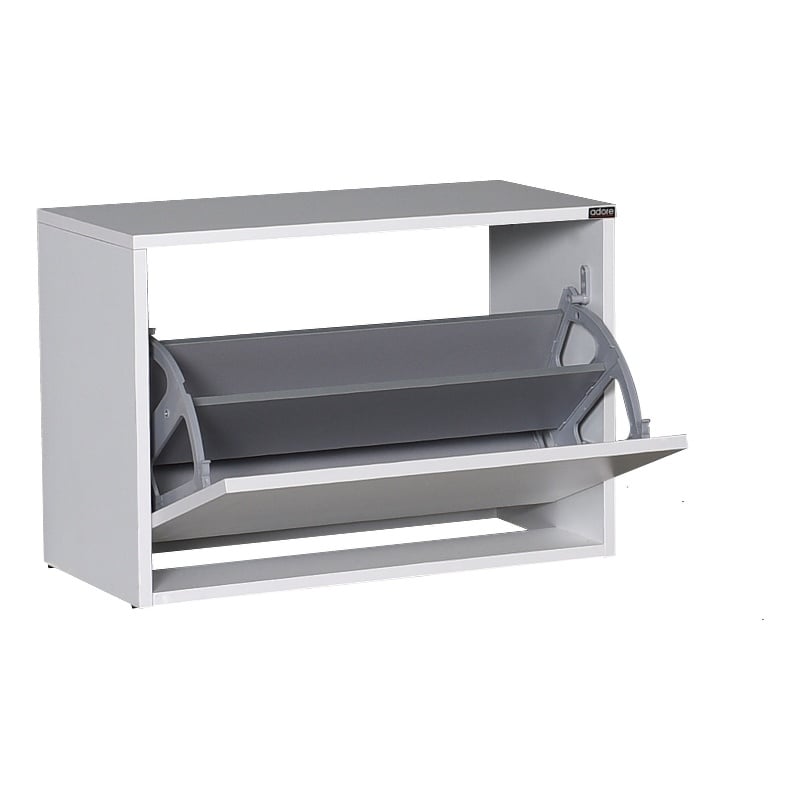 Maklaine Wall-Mountable Shoe Cabinet with Multiple Shelves in White