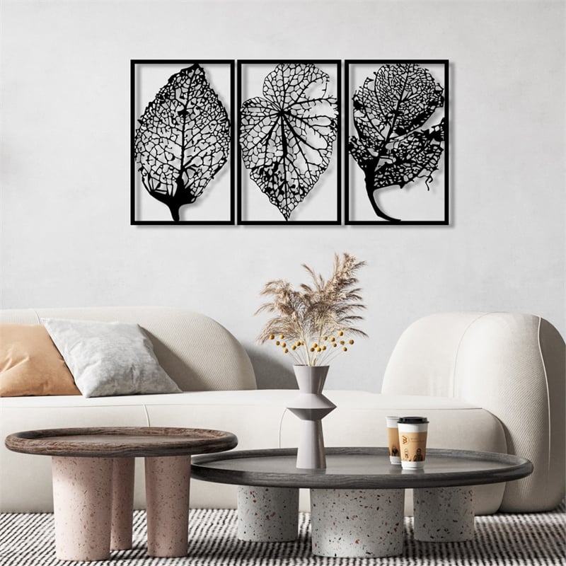 Maklaine 115 x 23.62 in Decorative Metal Wall Accessory in Black