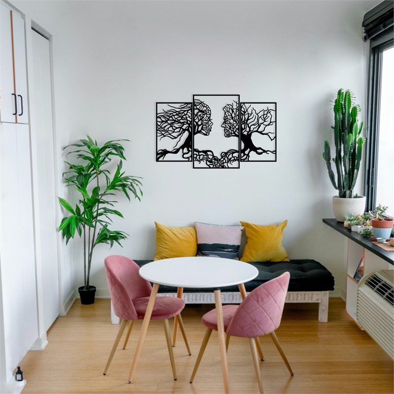 Maklaine 116 x 27.95 in Love Tree Metal Wall Accessory in Black