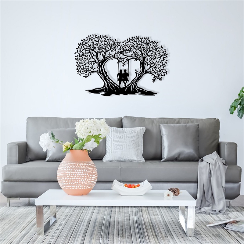 Maklaine 65 x 16.93 in Love Decorative Metal Wall Accessory in Black
