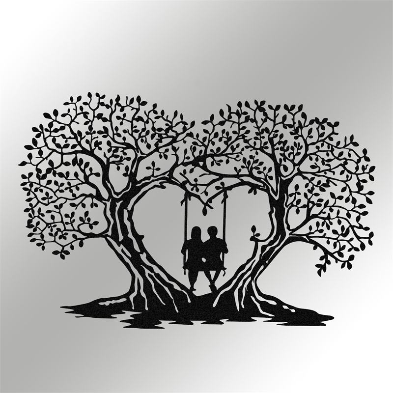 Maklaine 65 x 16.93 in Love Decorative Metal Wall Accessory in Black