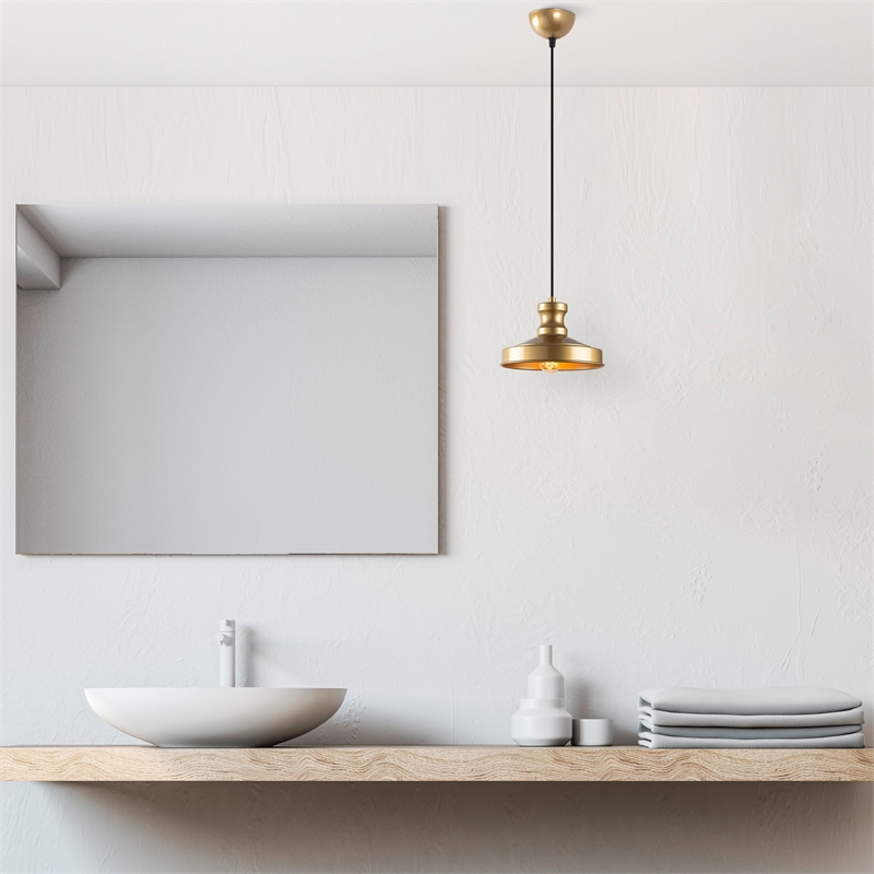 Maklaine Adjustable Metal Chandelier with E27 Socket in Gold