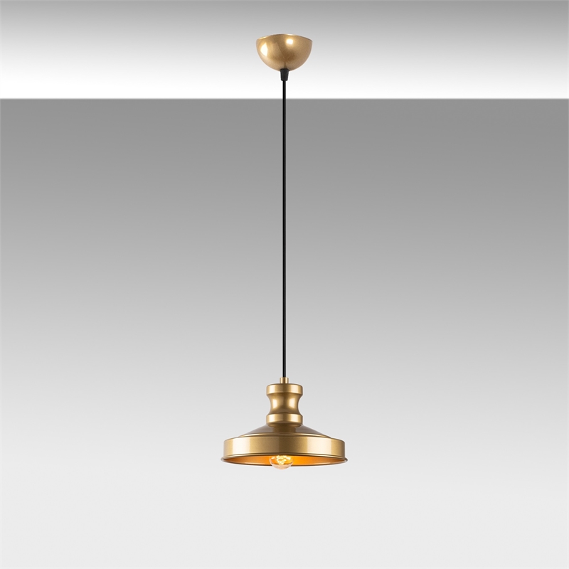 Maklaine Adjustable Metal Chandelier with E27 Socket in Gold