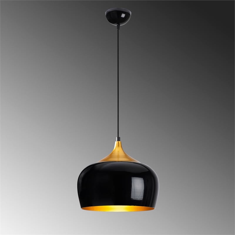 Maklaine Scandinavian Metal Chandelier with E27 Socket in Gold